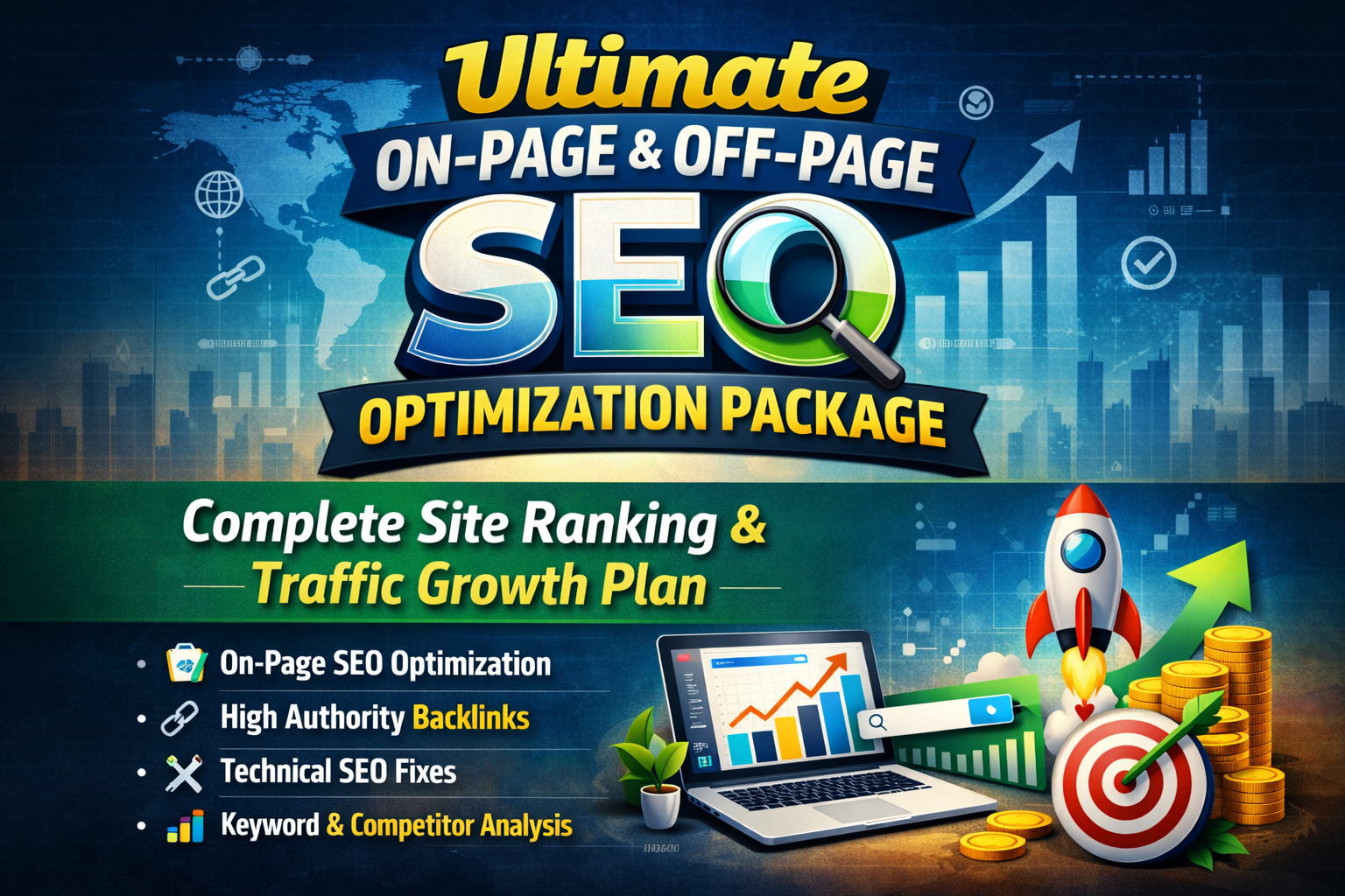 Ultimate On-Page & Off-Page SEO Optimization Package &ndash; Complete Site Ranking & Traffic Growth Plan