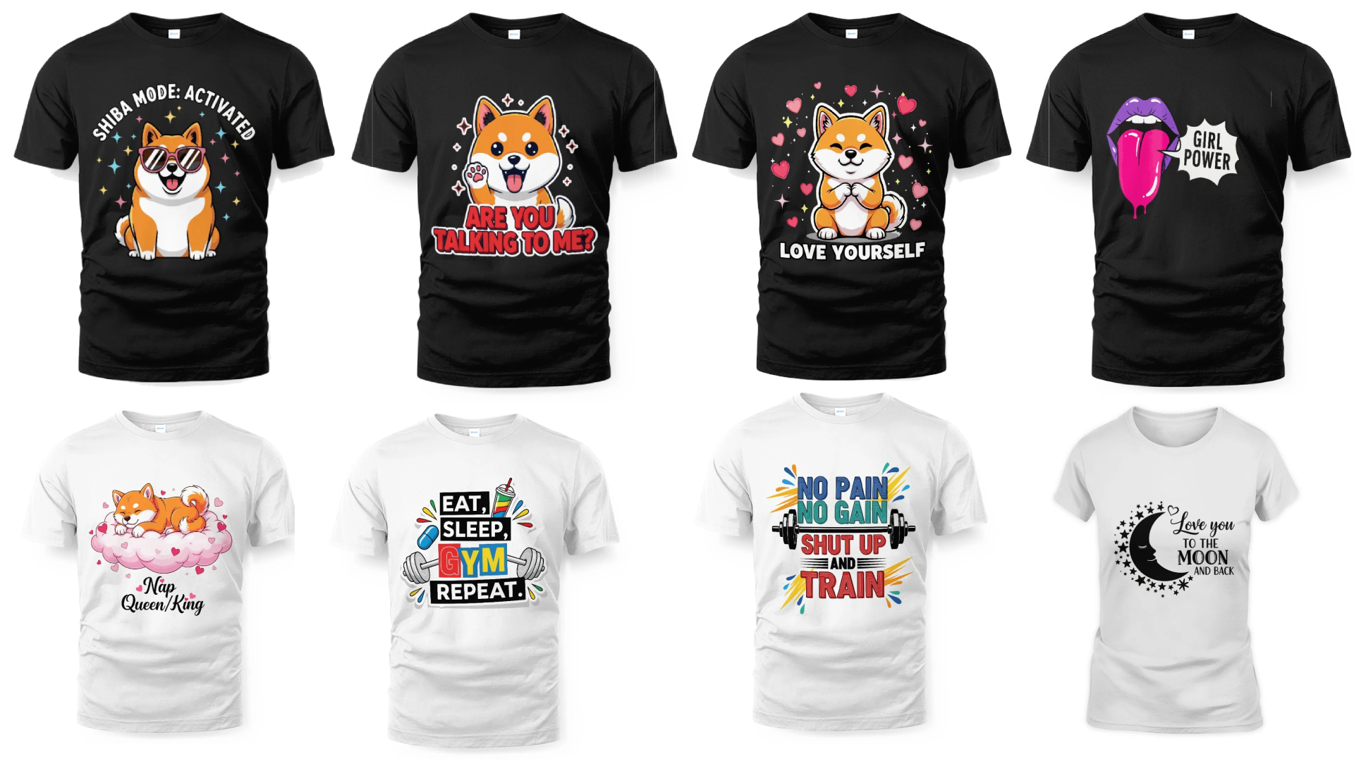 design custom trendy t shirt design for print on demand