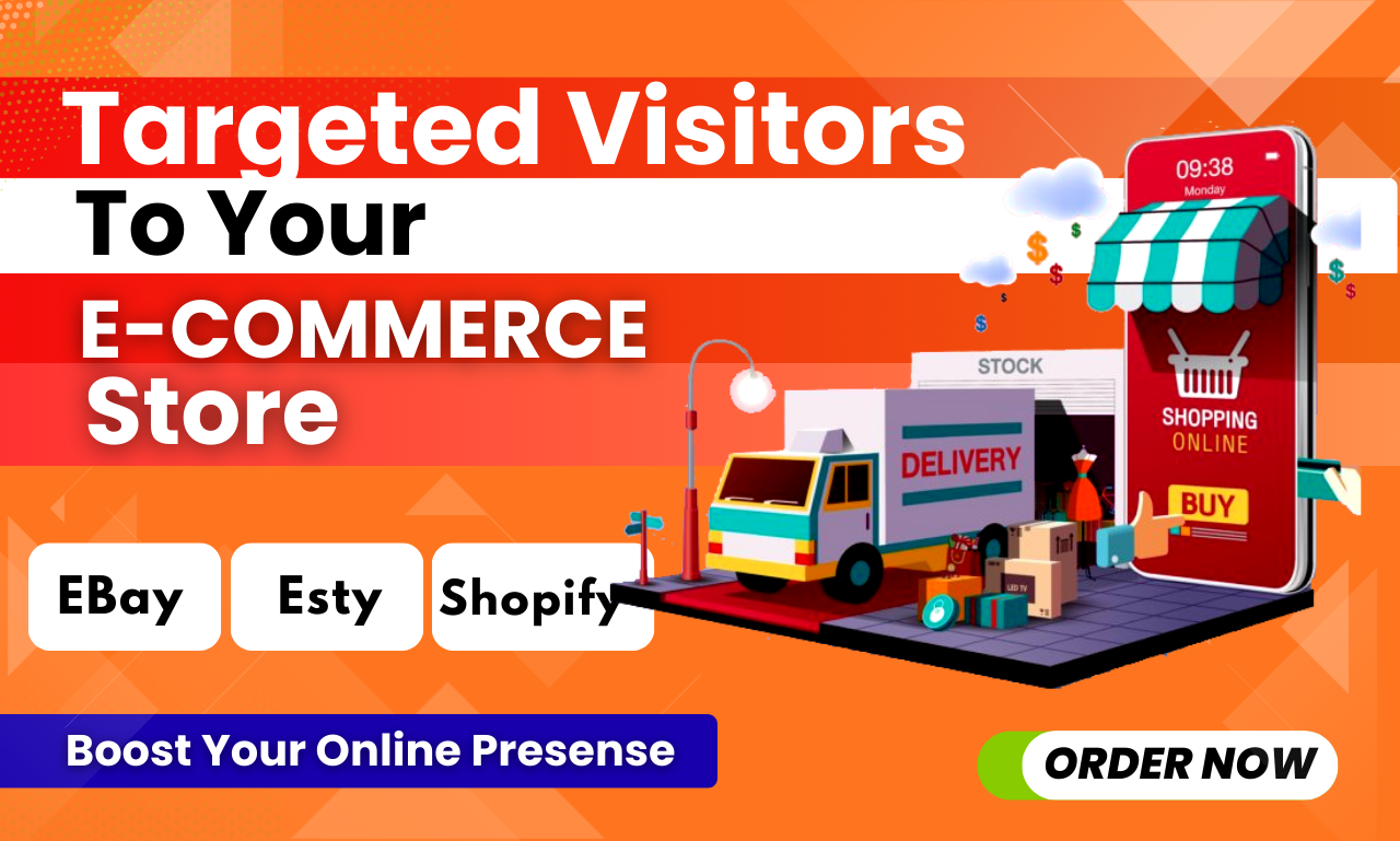 20000 targeted traffic for your Shopify Woocommerce Etsy Ebay E commerce store