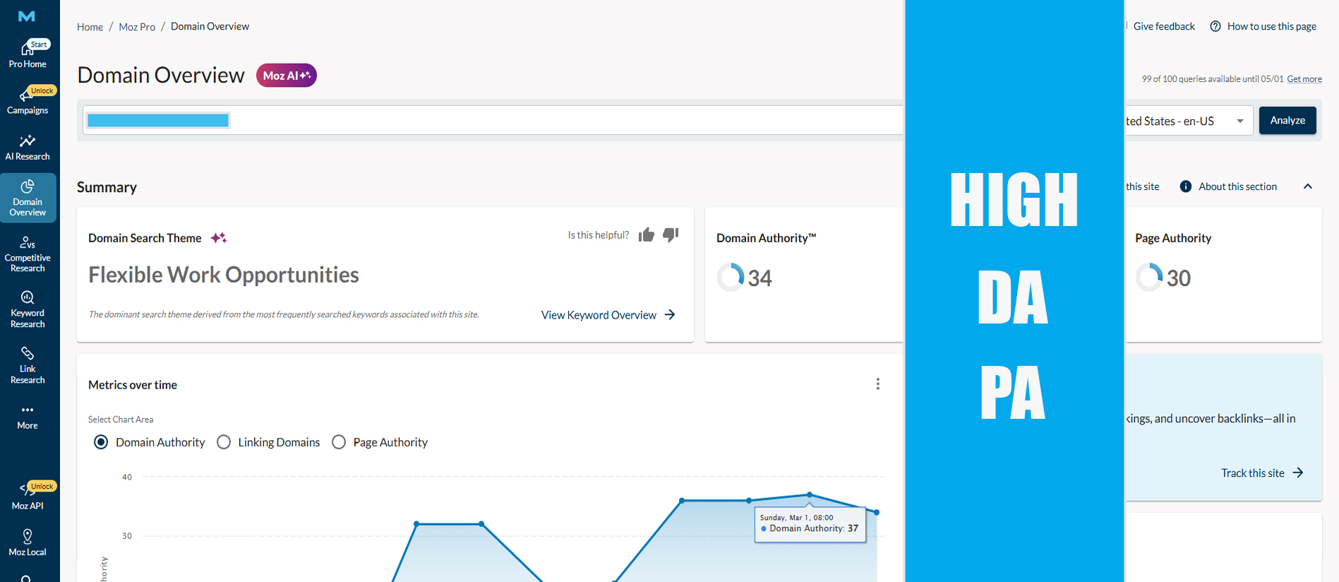 I will increase domain authority MOZ DA/PA 30+ with h...