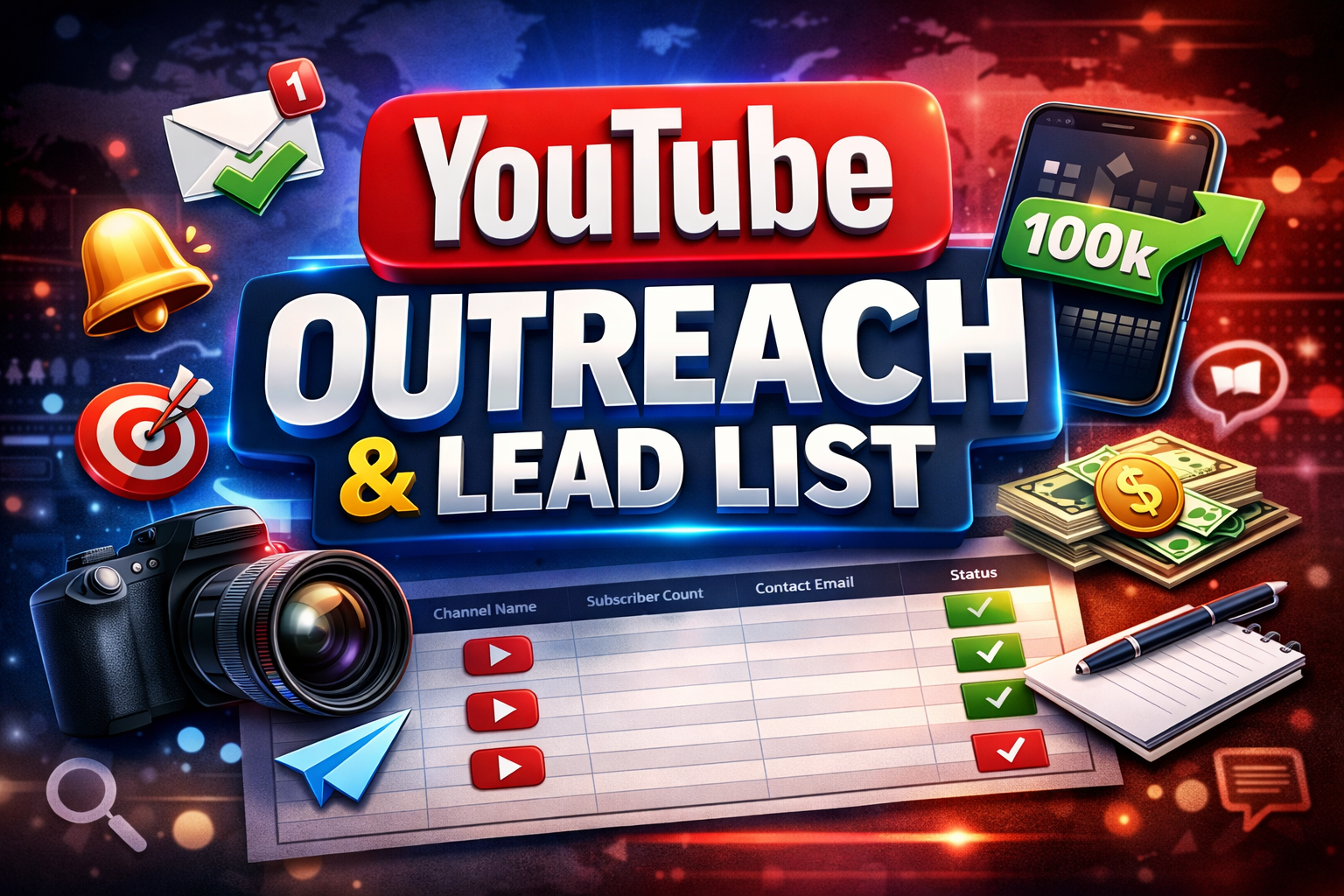 I Will Find Targeted YouTubers & Do Outreach with Verified Emails