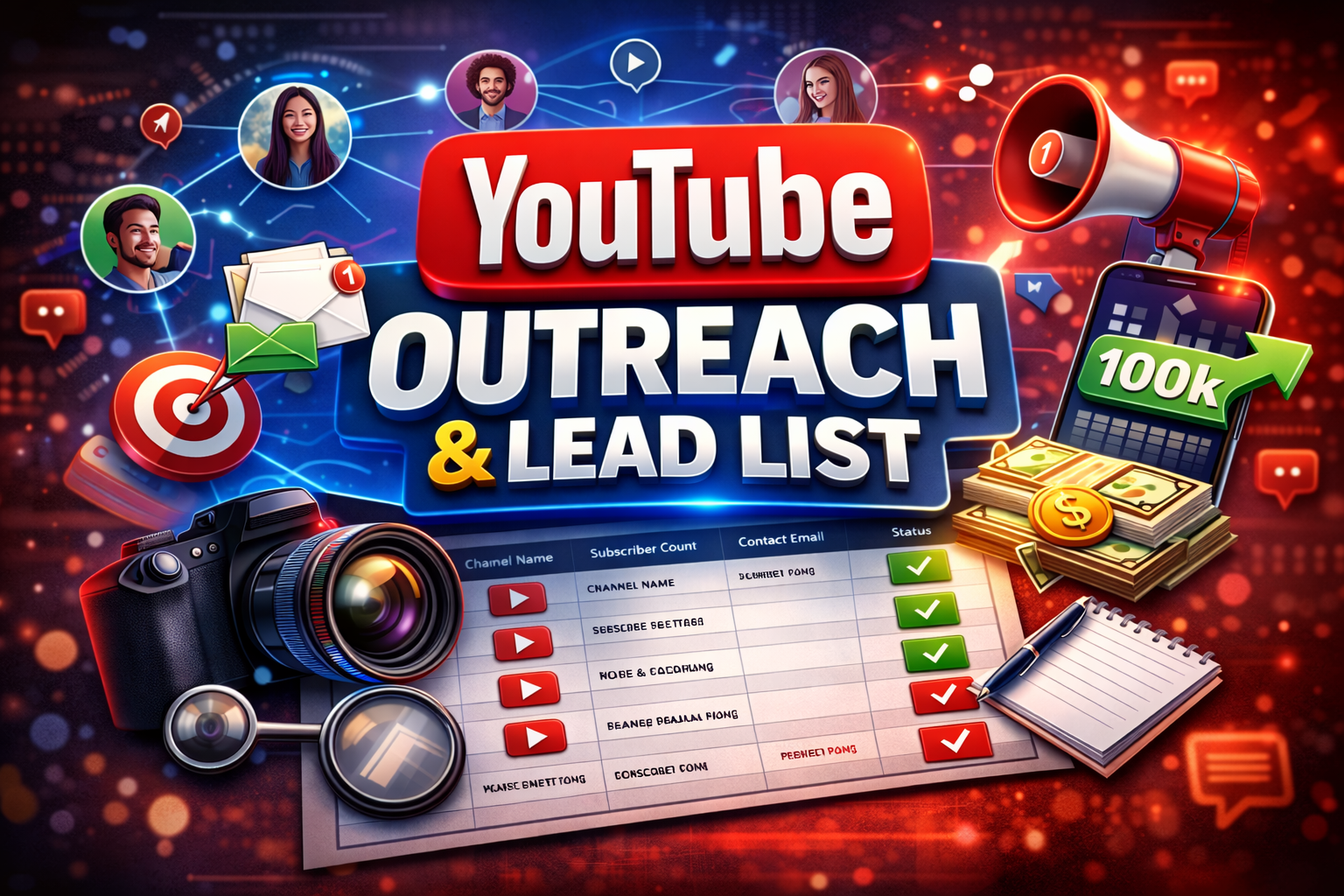 I Will Find Targeted YouTubers & Do Outreach with Verified Emails