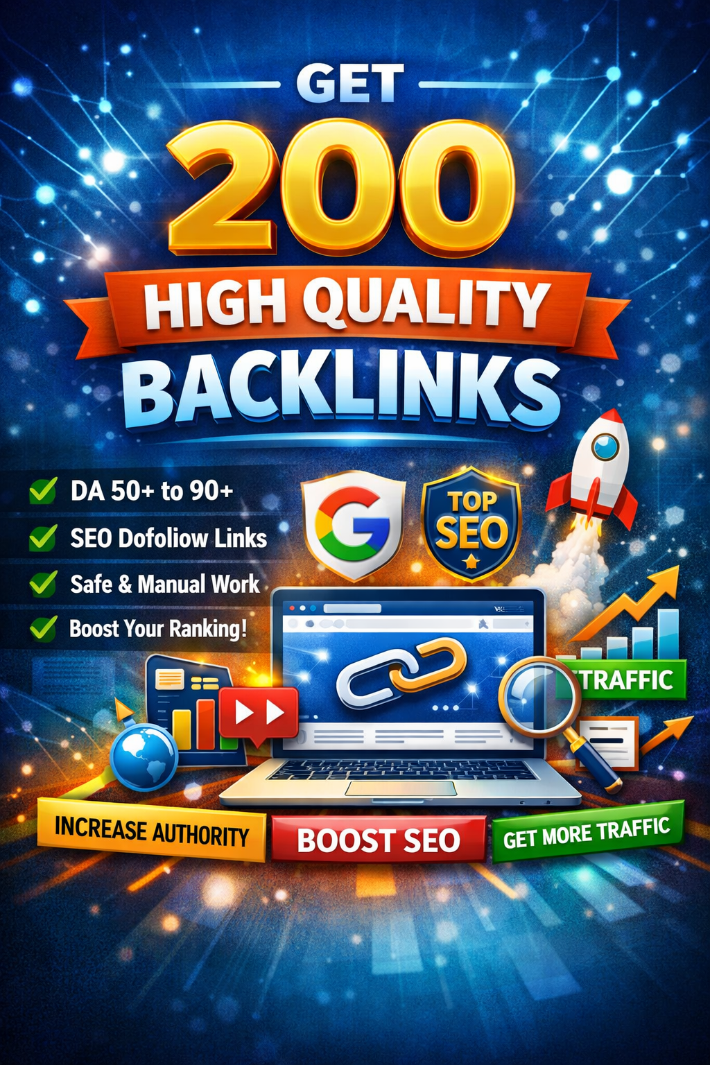 I Will Build 200 High Quality SEO Backlinks to Boost Your Website Ranking