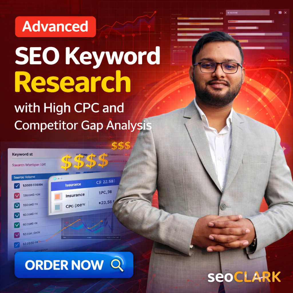 Advanced SEO Keyword Research with High CPC and Competitor Gap Analysis