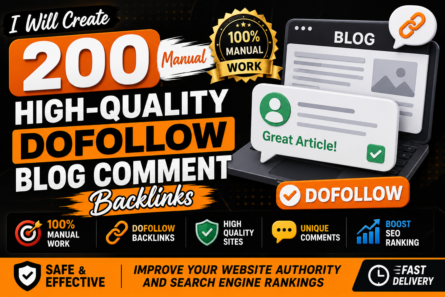 I Will Create 200 Manual High-Quality Dofollow Blog C...
