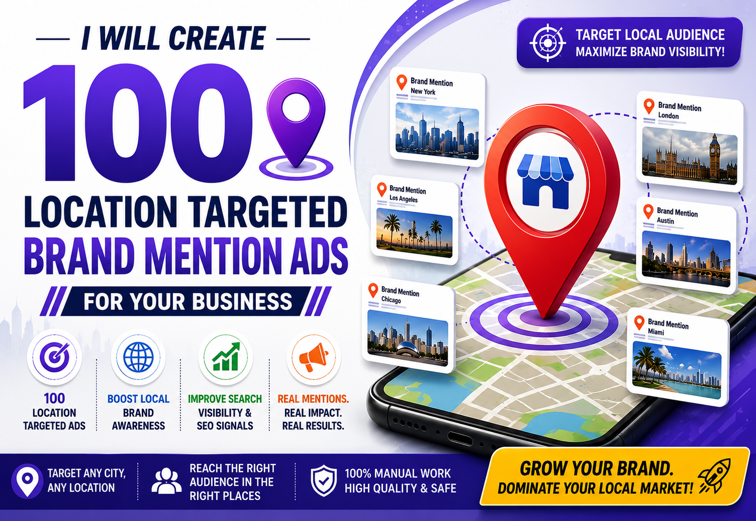 I Will Create 100 Location Targeted Brand Mention for...
