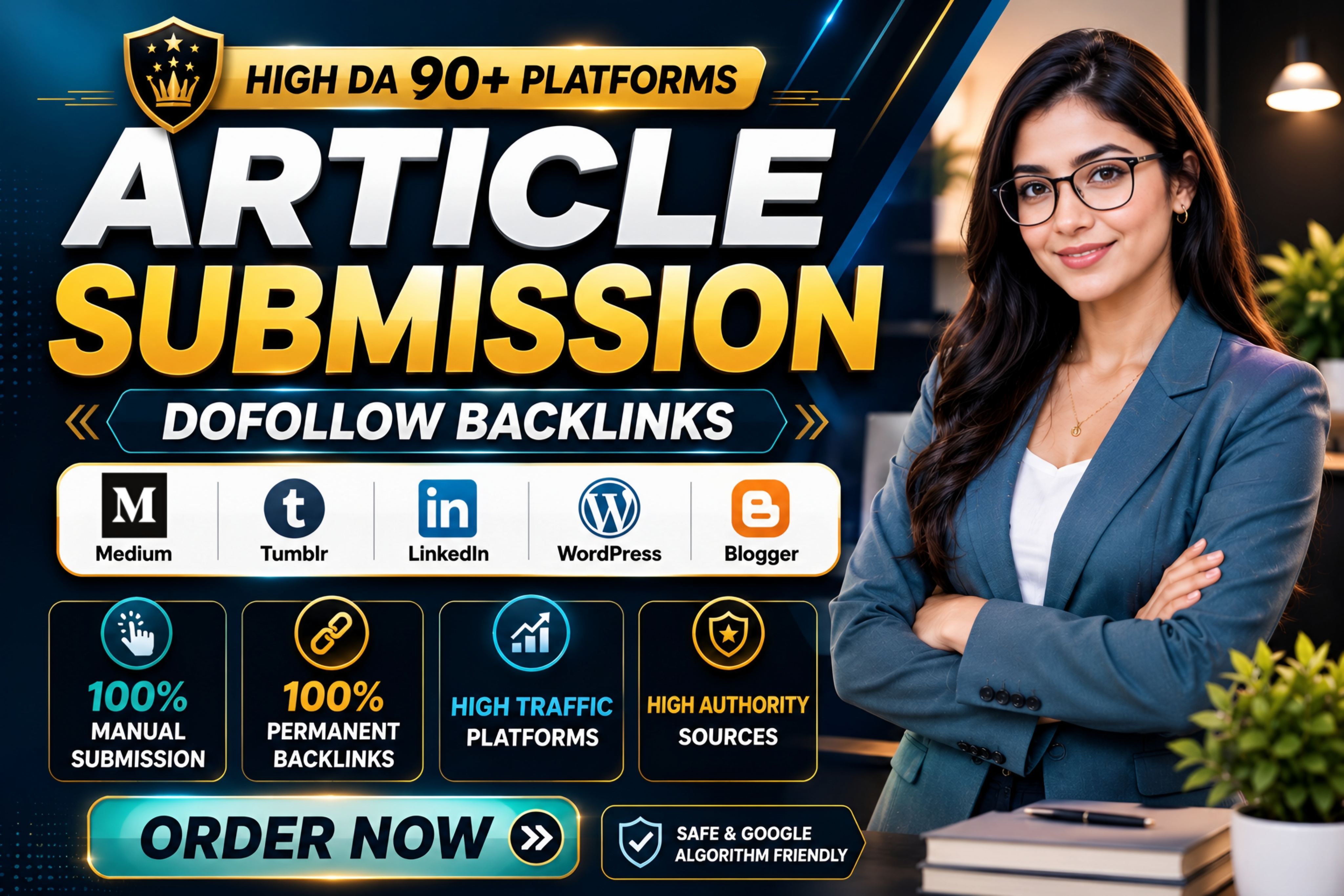 Top Quality 20+ Unique Article Submissions on Medium, Tumblr, LinkedIn, Quora for DA 90+ Backlinks
