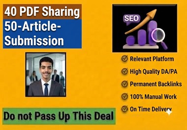Top 50 Article-Writing Backlinks, 40 PDF Sharing Do-Follow Links for ranking your site improvement.