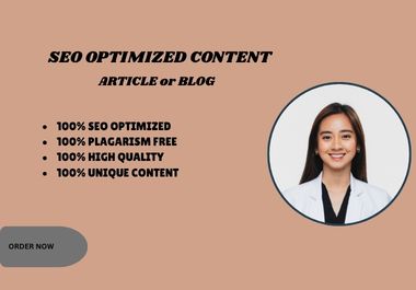 I Will Write Premium Quality SEO Article, and Web Co...