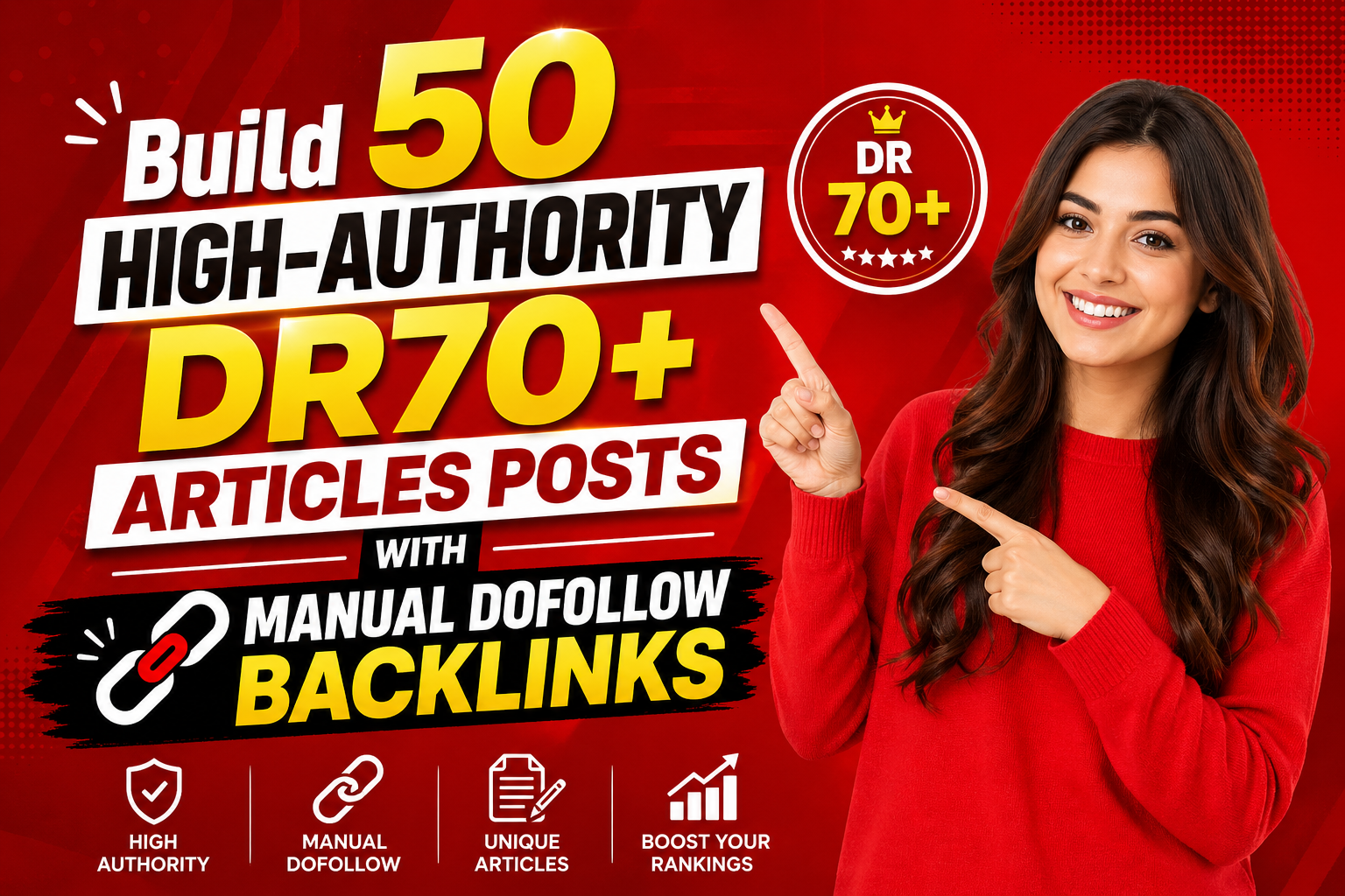 Build 50 High-Authority DR70+ Articles Posts with Manual DoFollow Backlinks
