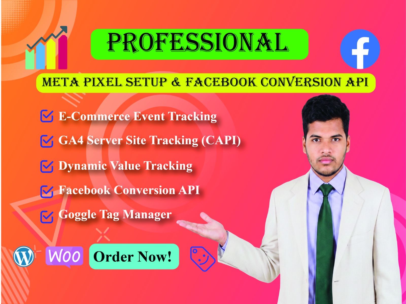 I Will Setup Meta Pixel, Conversion API & GA4 Site Tracking.