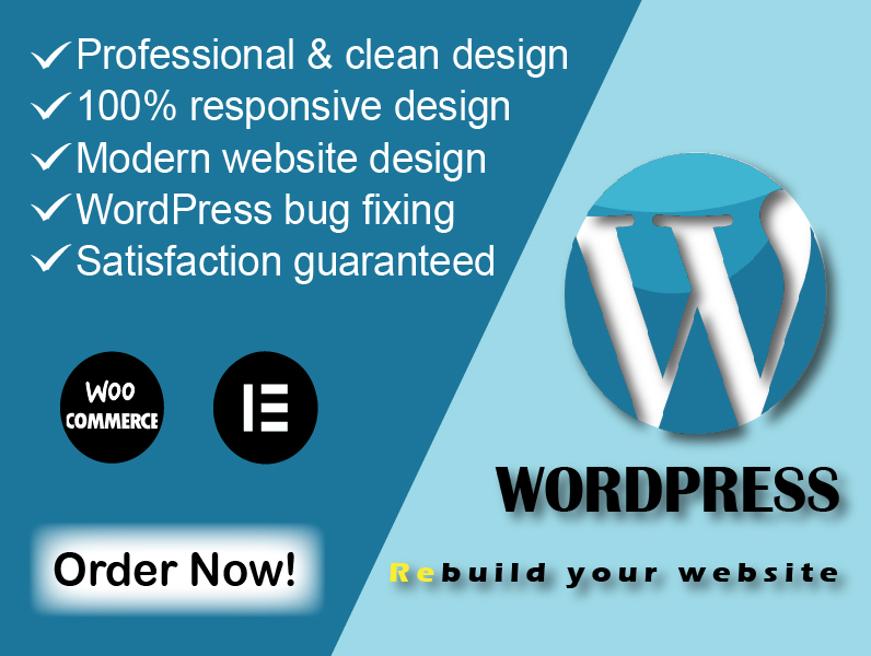 You will get WordPress website design, redesign, clone, revamp, or a bug fix