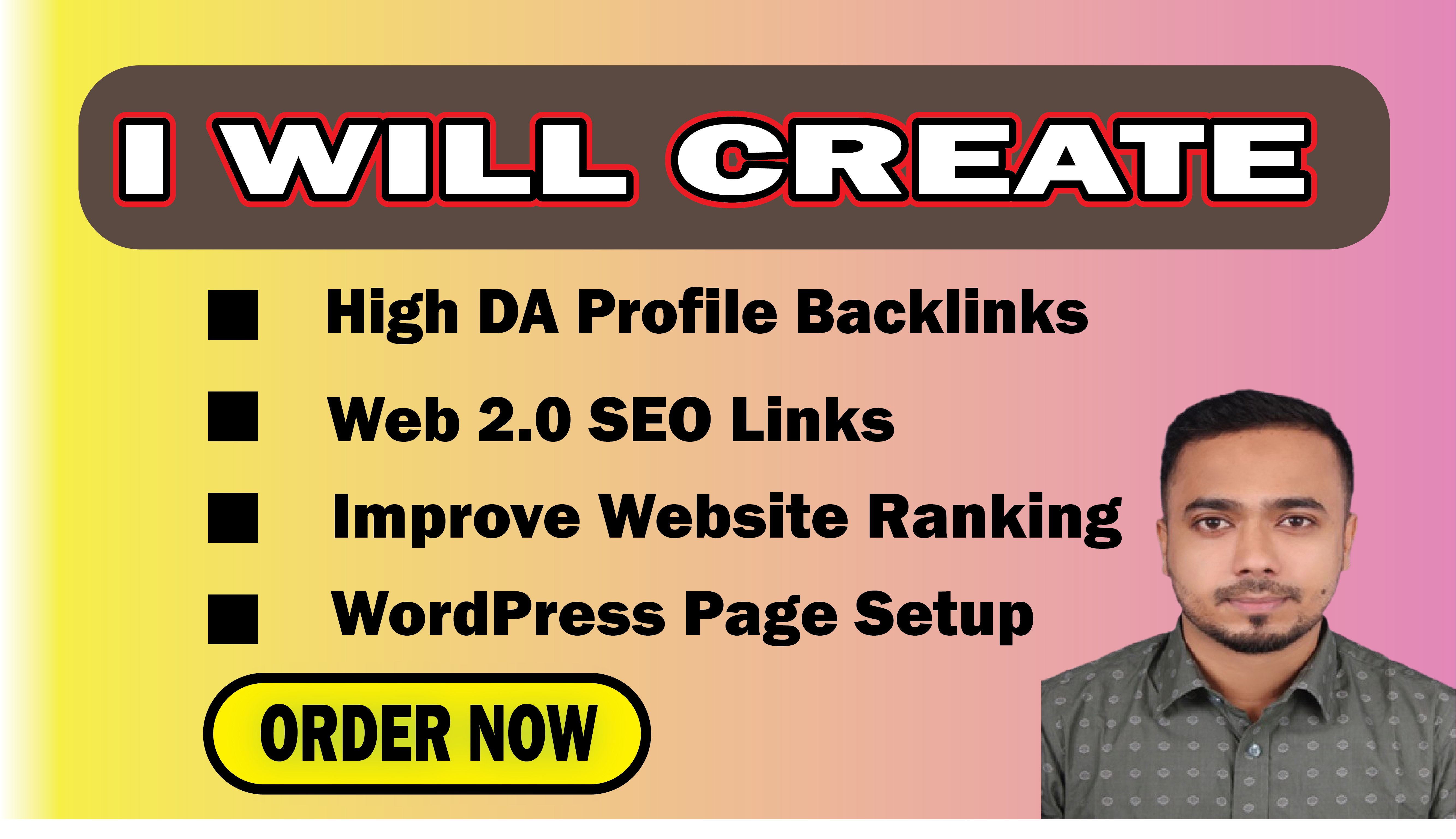 I will create high DA profile backlinks and web 2.0 C...
