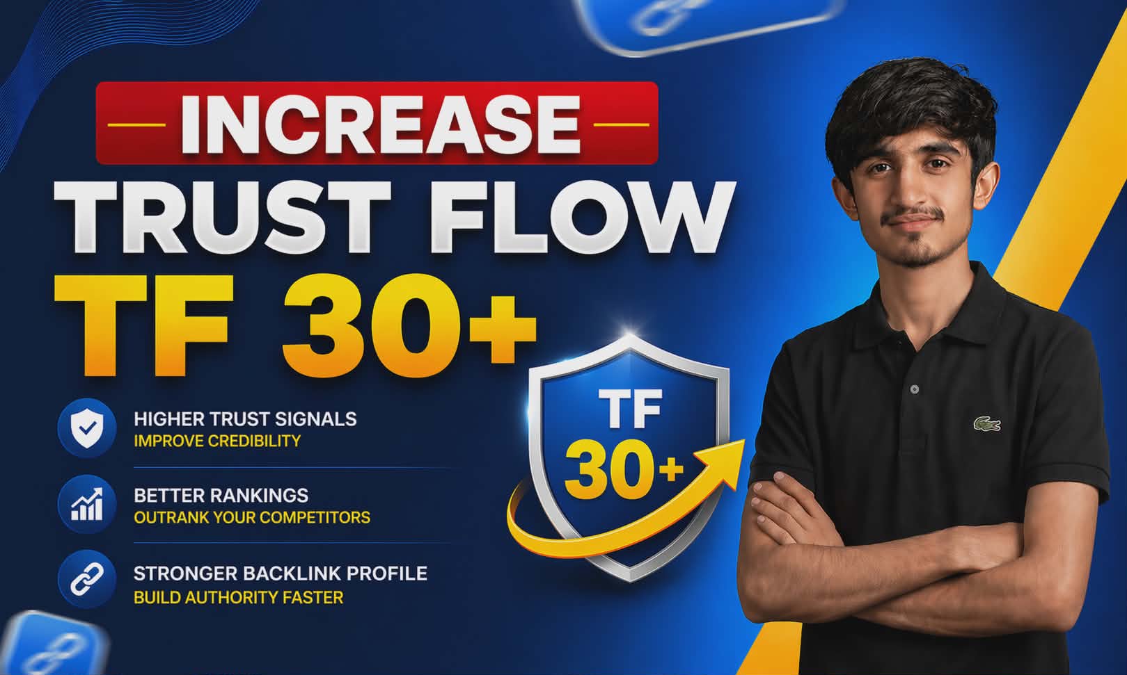 I will increase majestic tf 30+ to improve ranking