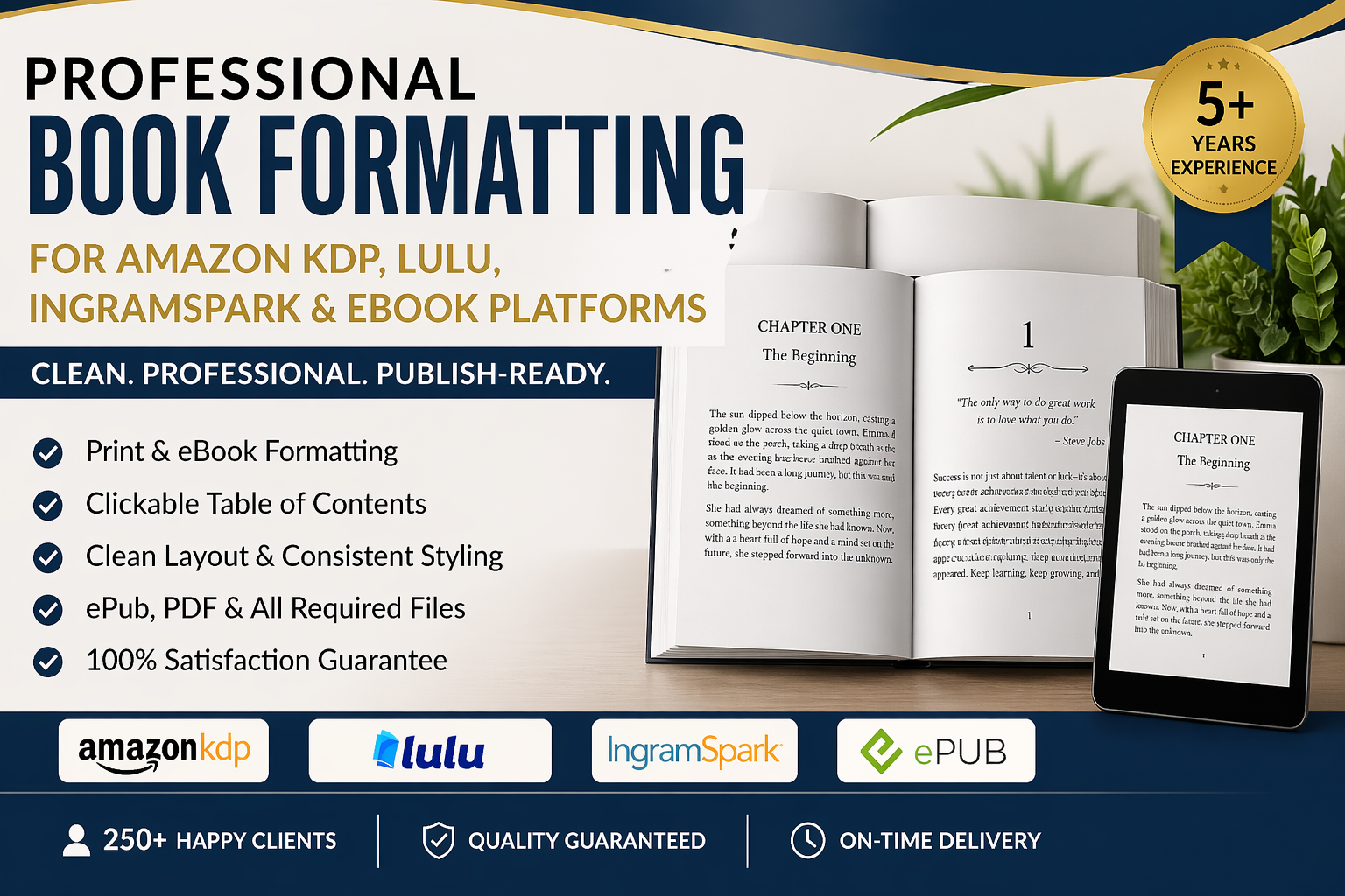 I will do book formatting for KDP, kindle ebook, paperback and lulu