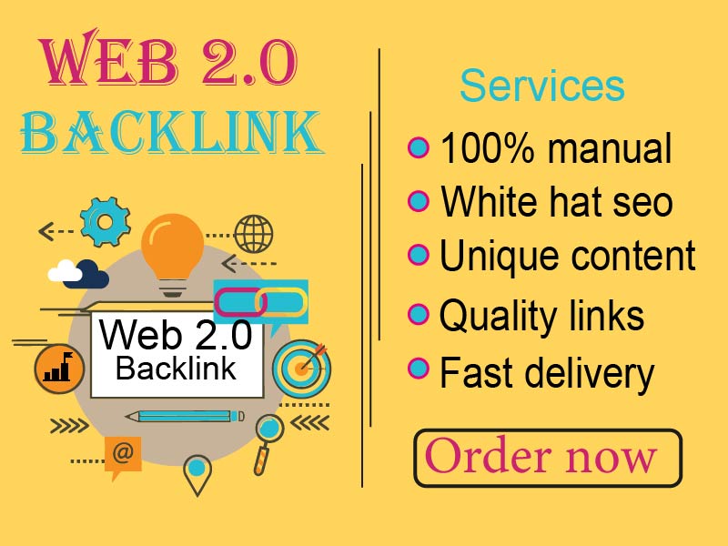 I will create high authority 100 WEB 2.0 backlinks for top google ranking.