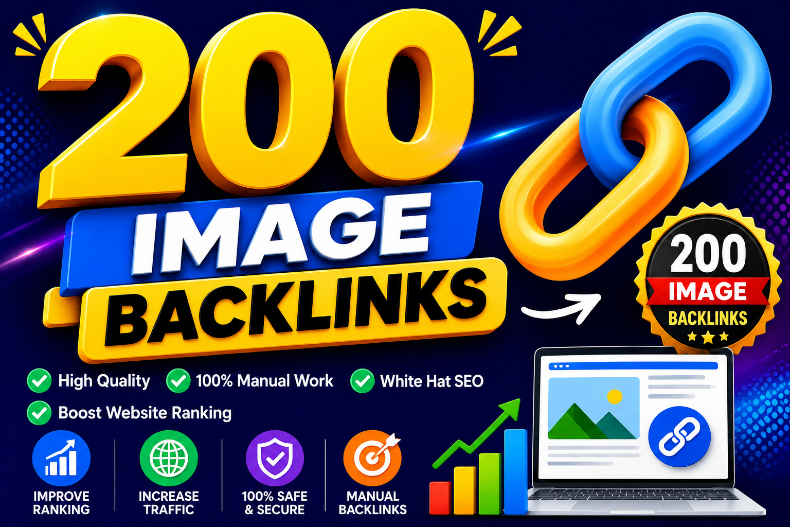 High-Quality 200 Image Backlinks &ndash; Manual & Safe SEO Solution