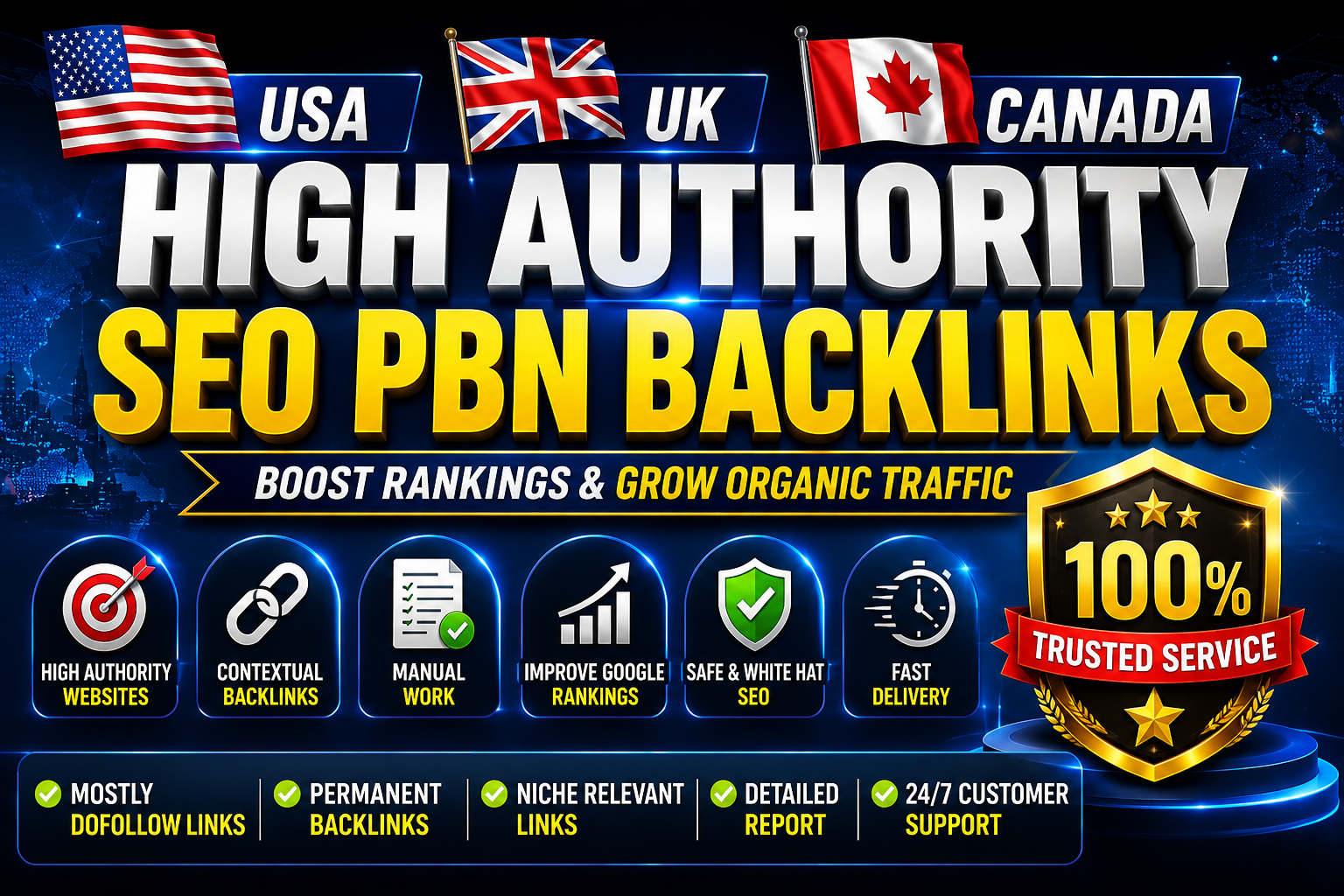 50 Manual USA/ UK & CANADA Niche Relevant high authority SEO PBN backlinks To Rank Website 