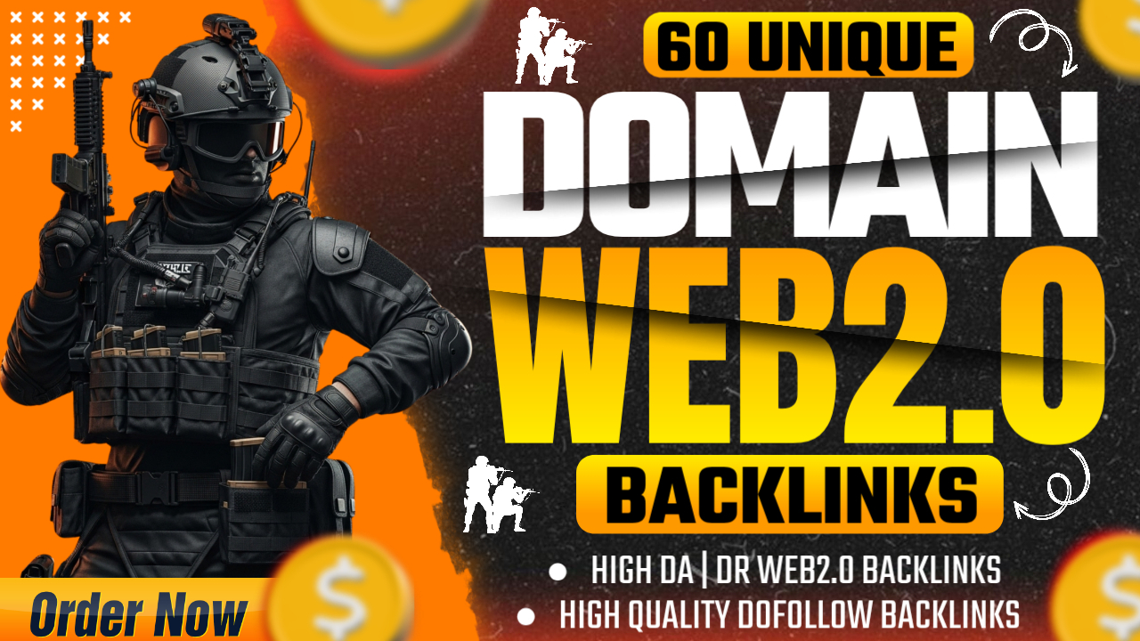I Will Create Premium 60 Unique Web2.0 Backlinks With DA|DR 50+