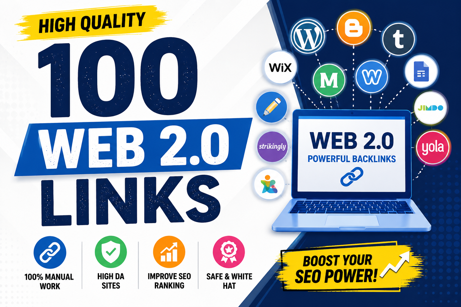 I will build 100 high quality web 2.0 backlinks manually for SEO