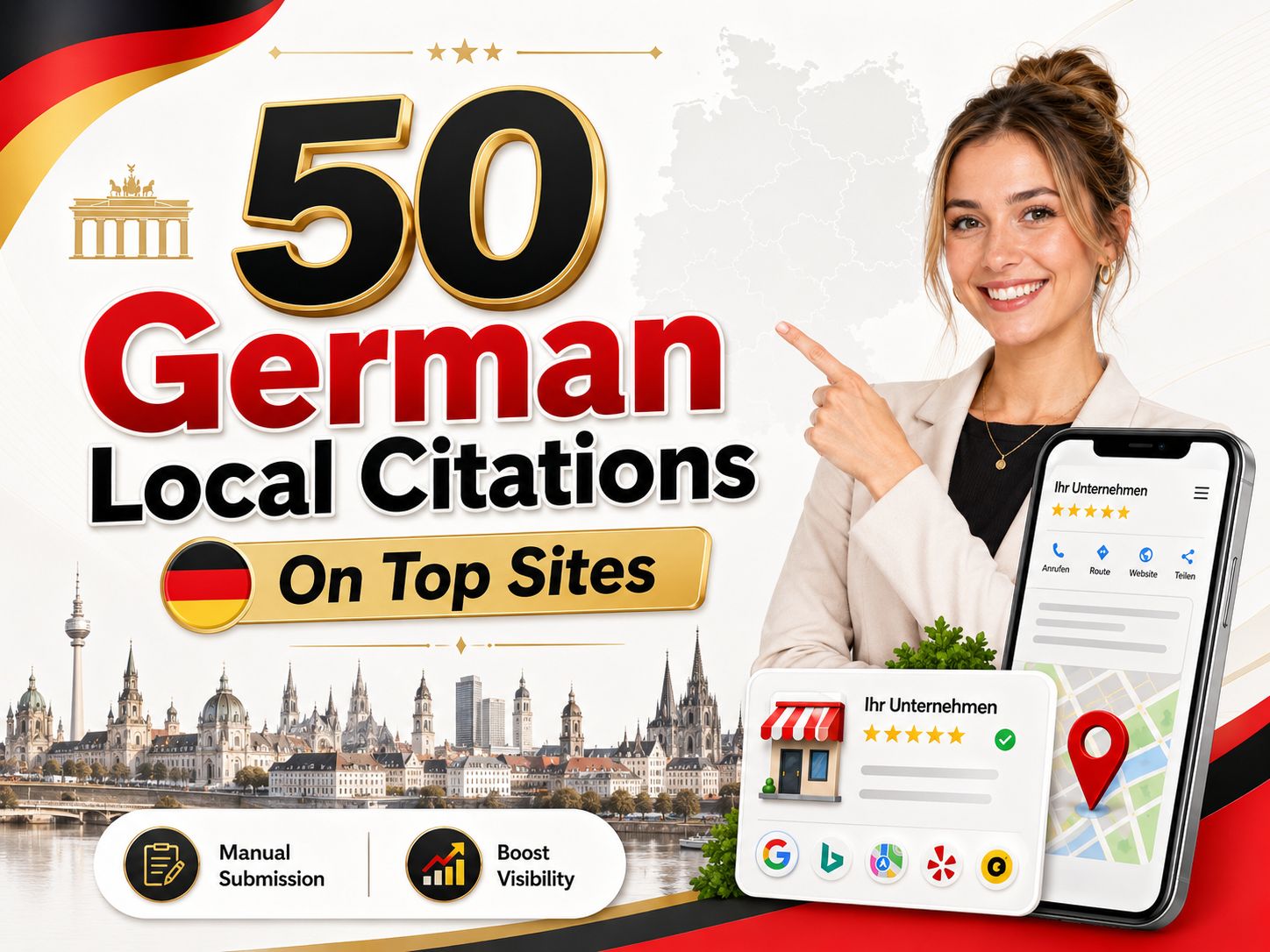I will create 50 local citations on top sites
