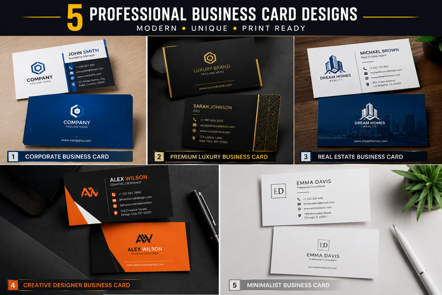 I Will Design Professional Modern Business Cards for Your Brand
