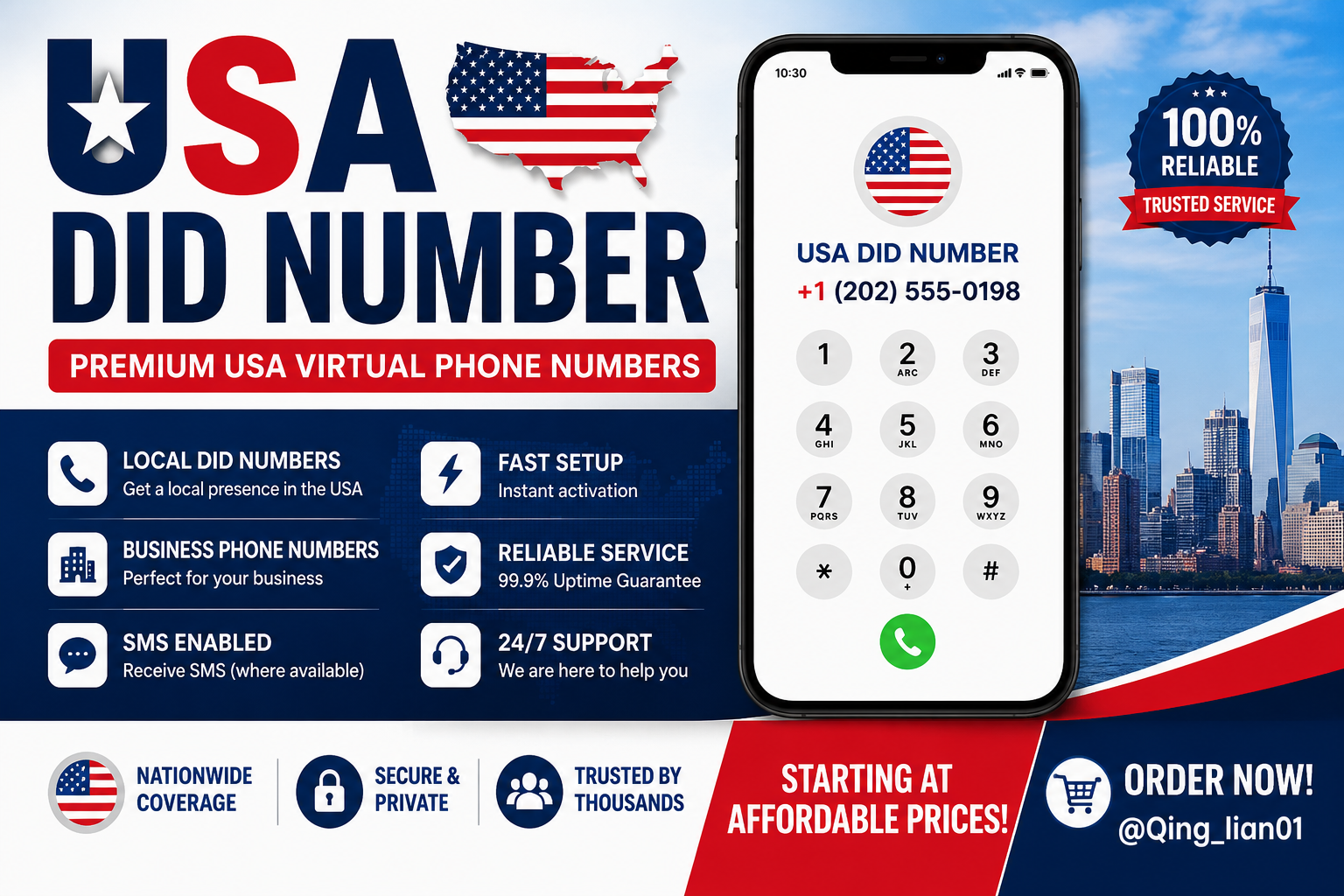 I Will Provide Premium USA DID Numbers for Business and Personal Use