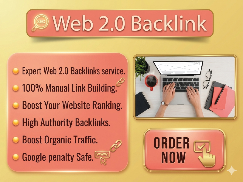 ​I will provide manual Web 2.0 backlinks to boost website ranking.