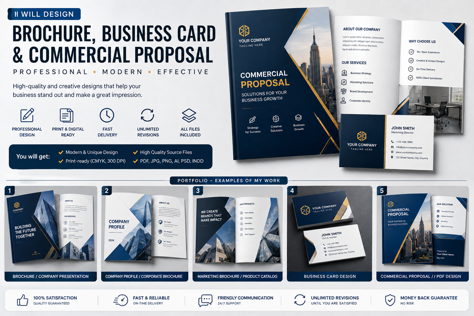I Will Design a Professional Brochure, Business Card...
