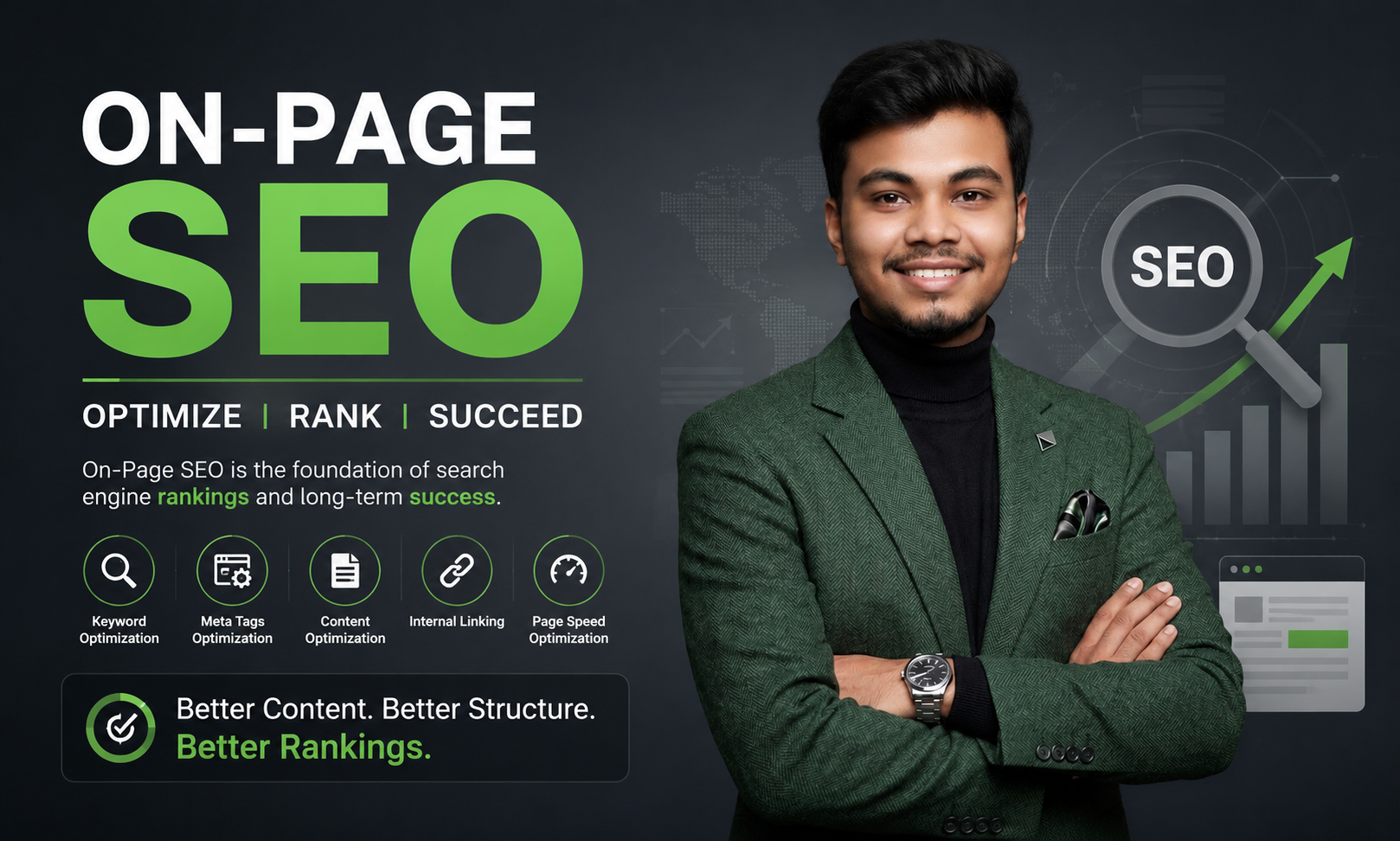 I will provide on page SEO services to optimize web p...