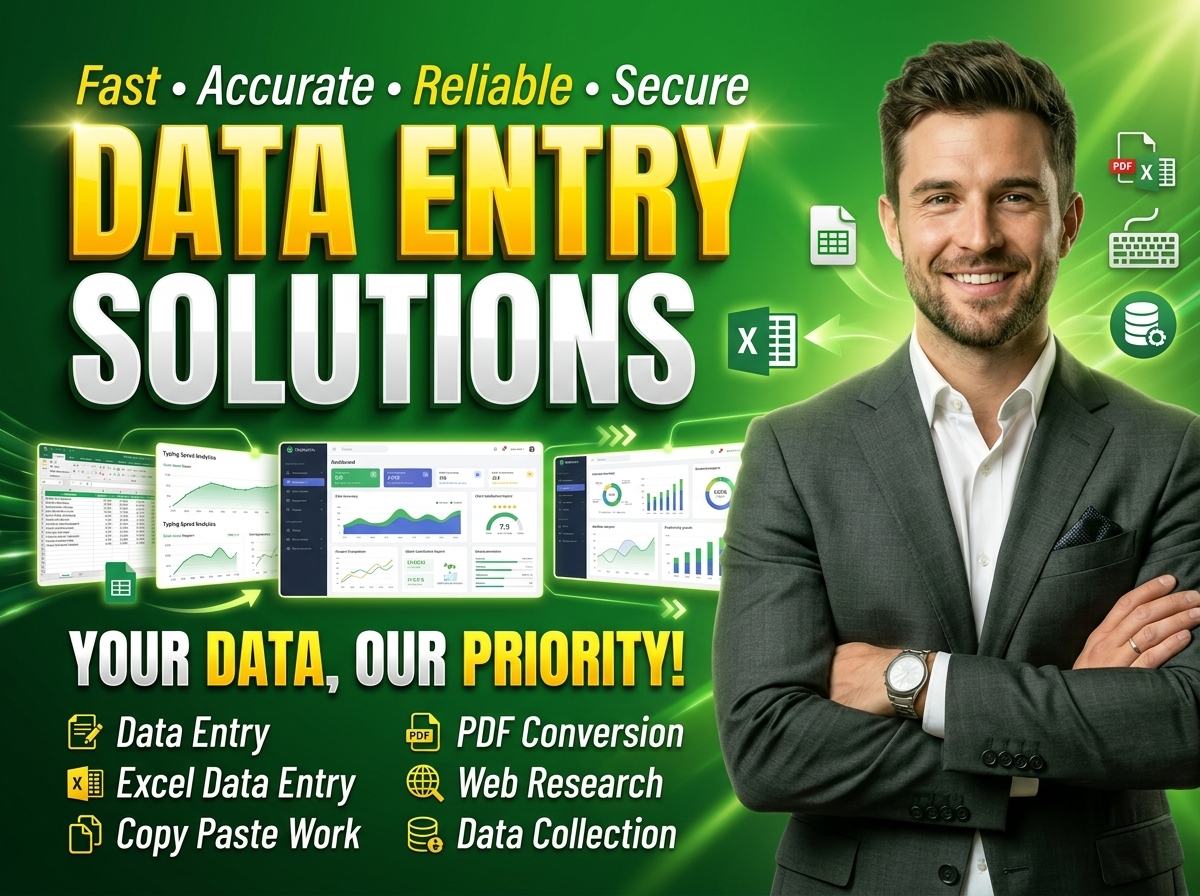 I will handle accurate excel data entry and web resea...