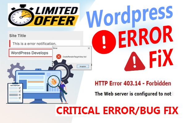 I will fix wordpress errors, bugs, critical issues ...