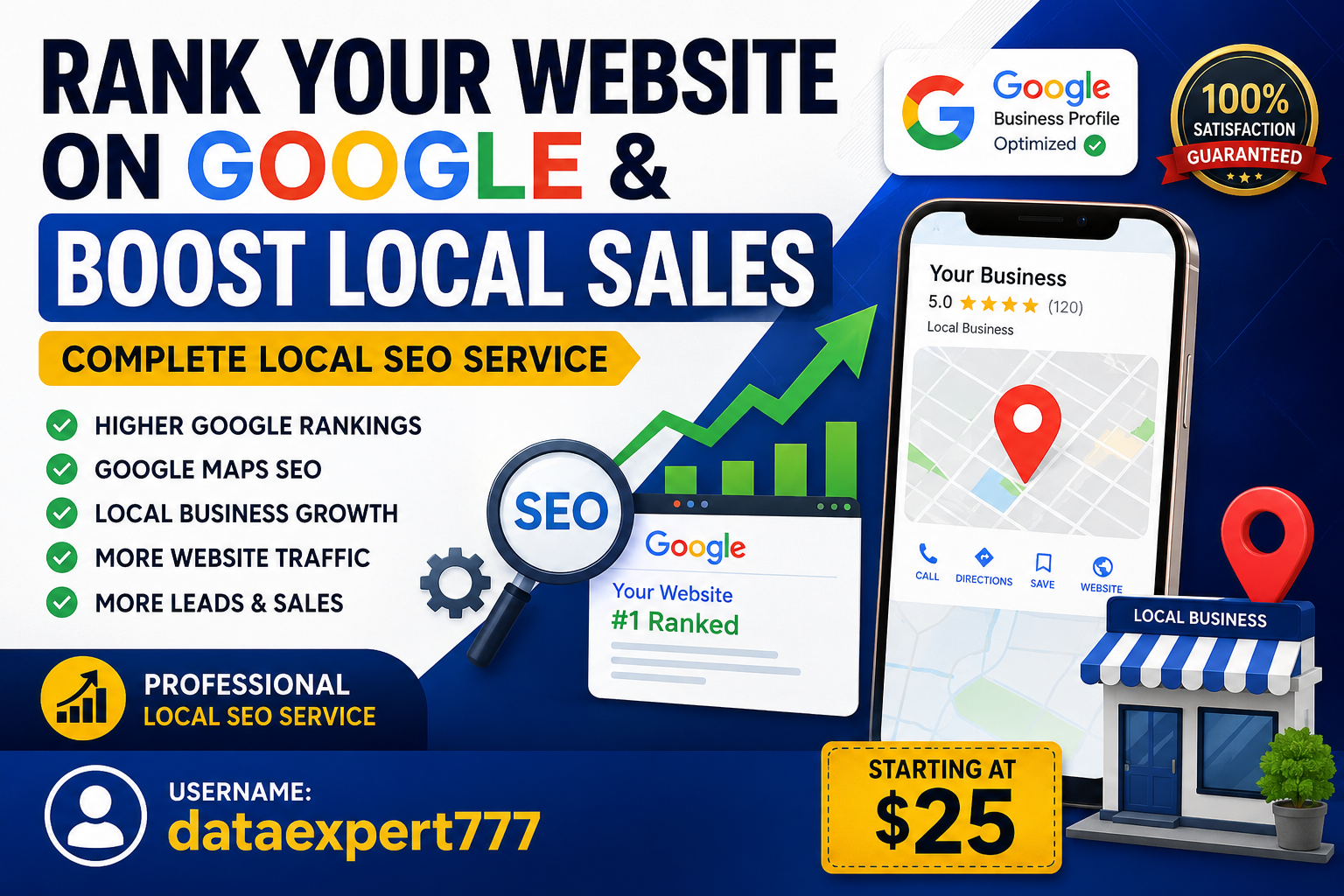 I Will Rank Your Website on Google and Boost Local Business Sales with Complete Local SEO