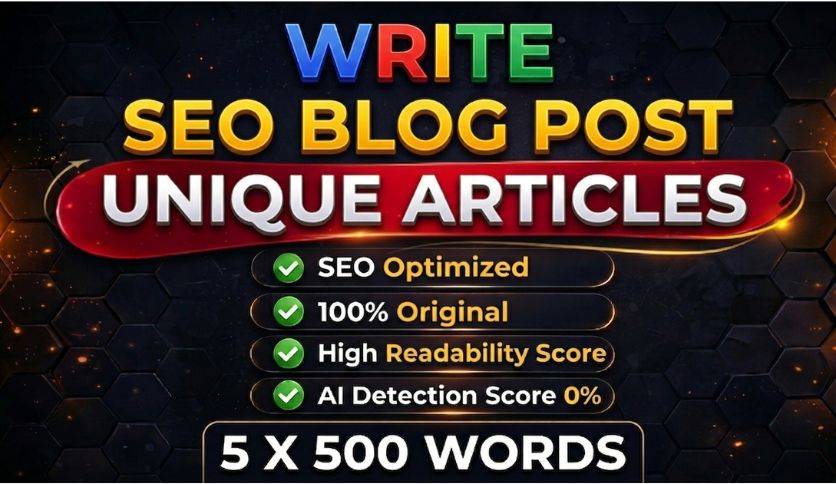 Write 100% Unique 5 X 500 Words SEO Article
