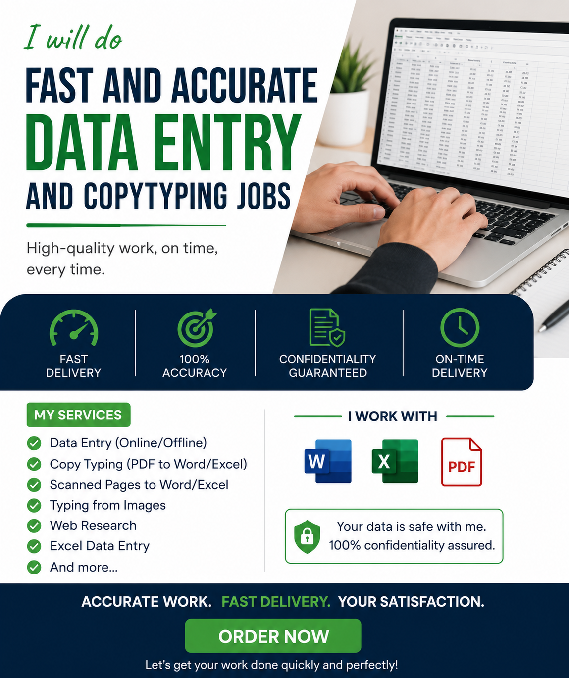 I will do fast and accurate data entry and copytyping jobs