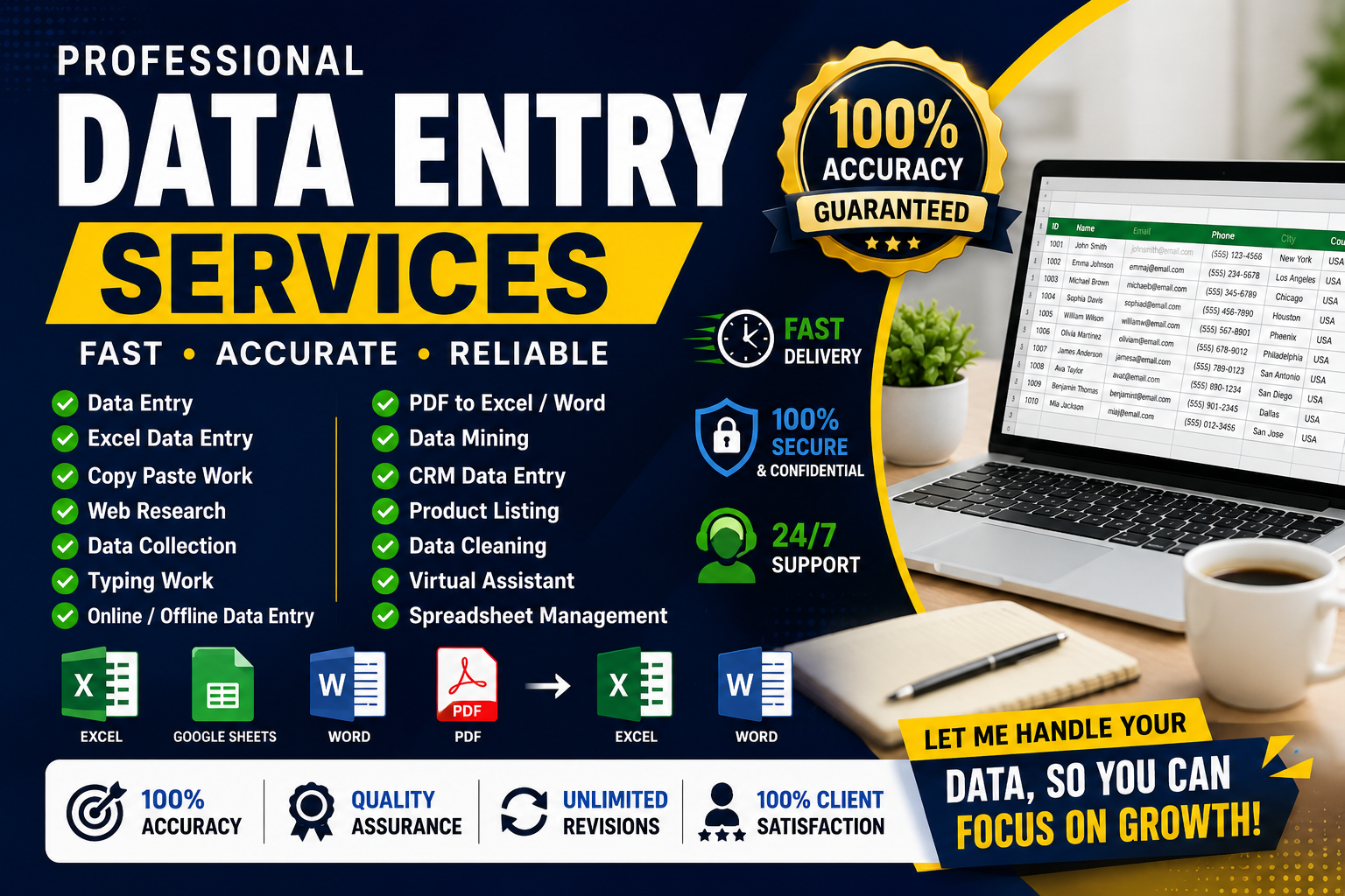 I will be your virtual assistant for data entry, web research and data mining