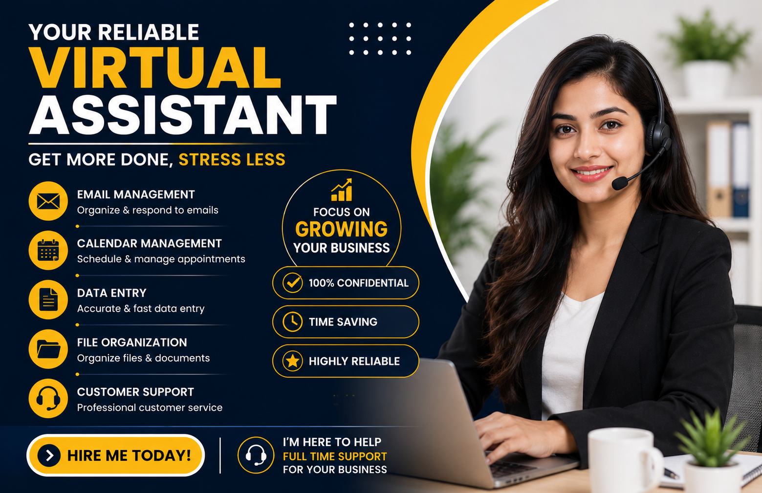 provide organized virtual assistant support with fast communication 