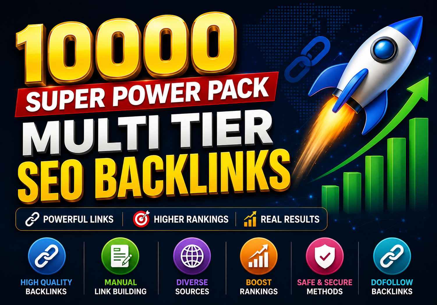 10000 Super Power Pack Multi Tier SEO Backlinks Tier1,Tier2,Tier3 