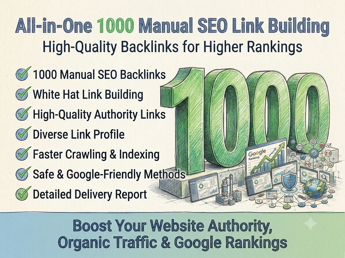 All in One 1000 Manual SEO Link Building Service High...