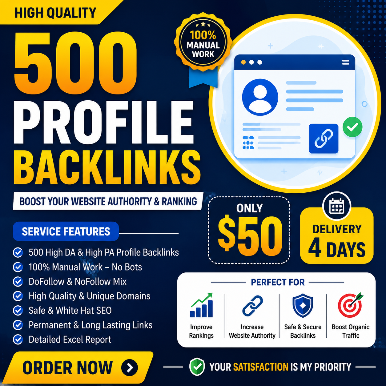 I Will Build 500 High DA Manual Profile Backlinks for...