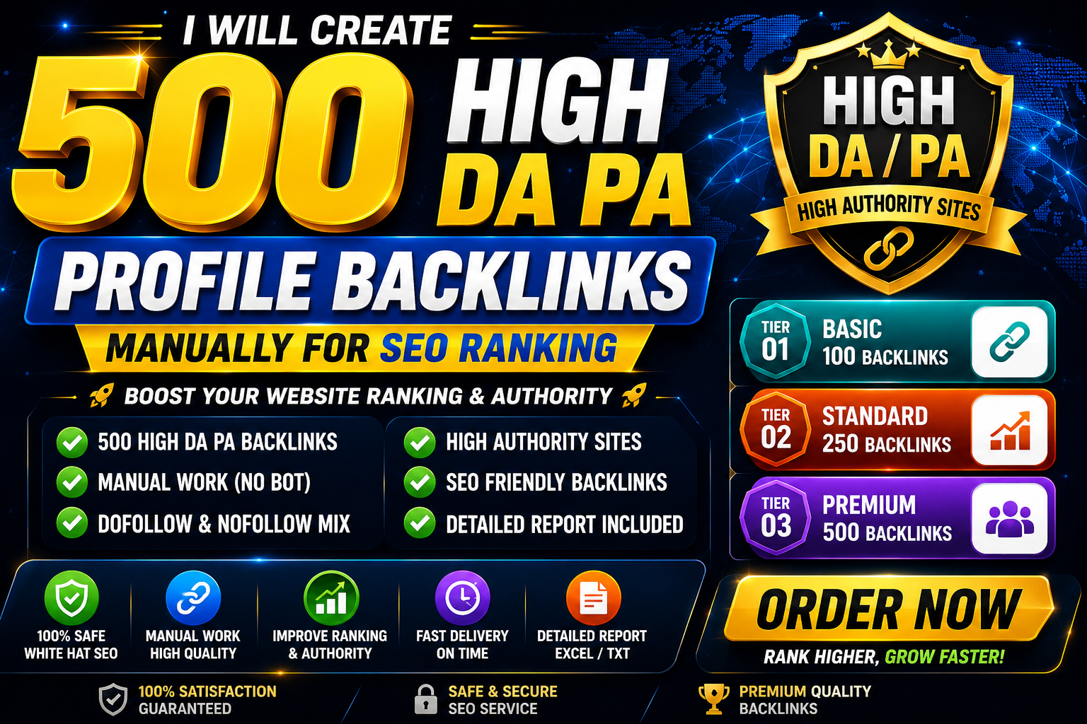 I will build 500 high DA PA profile backlinks manually with detailed report for powerful SEO ranking
