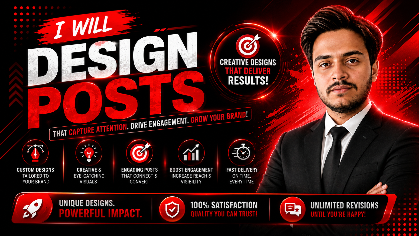 I will design professional posts and banners for your...