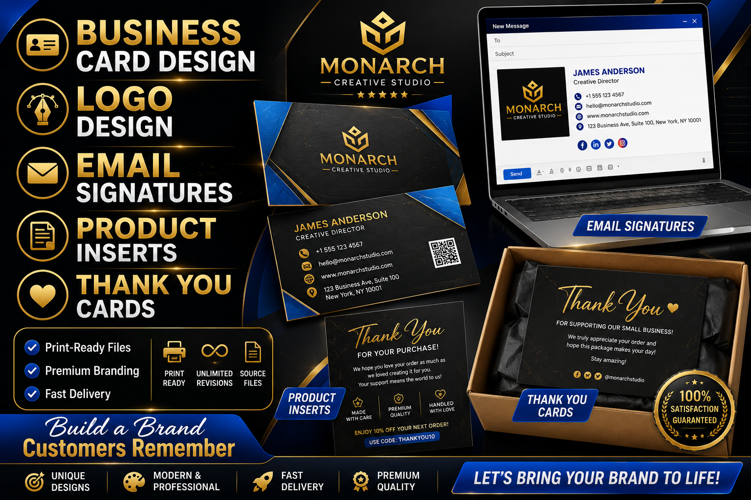 I Will Design Business Cards, Logo, Email Signature...