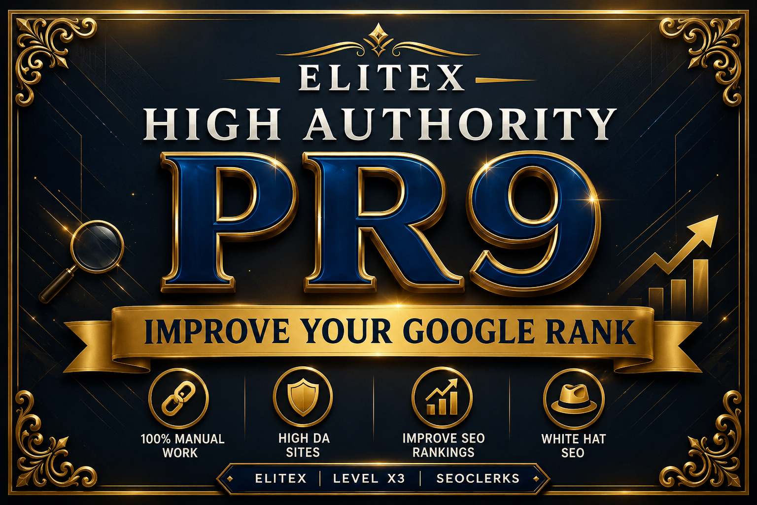 Powerful 100 PR9 High Authority Backlinks DA 90+ site...