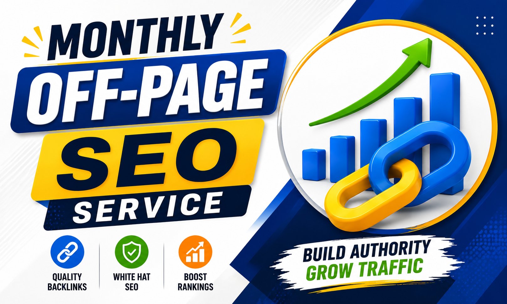 Provide Monthly Off Page SEO with High Authority Manual Backlinks