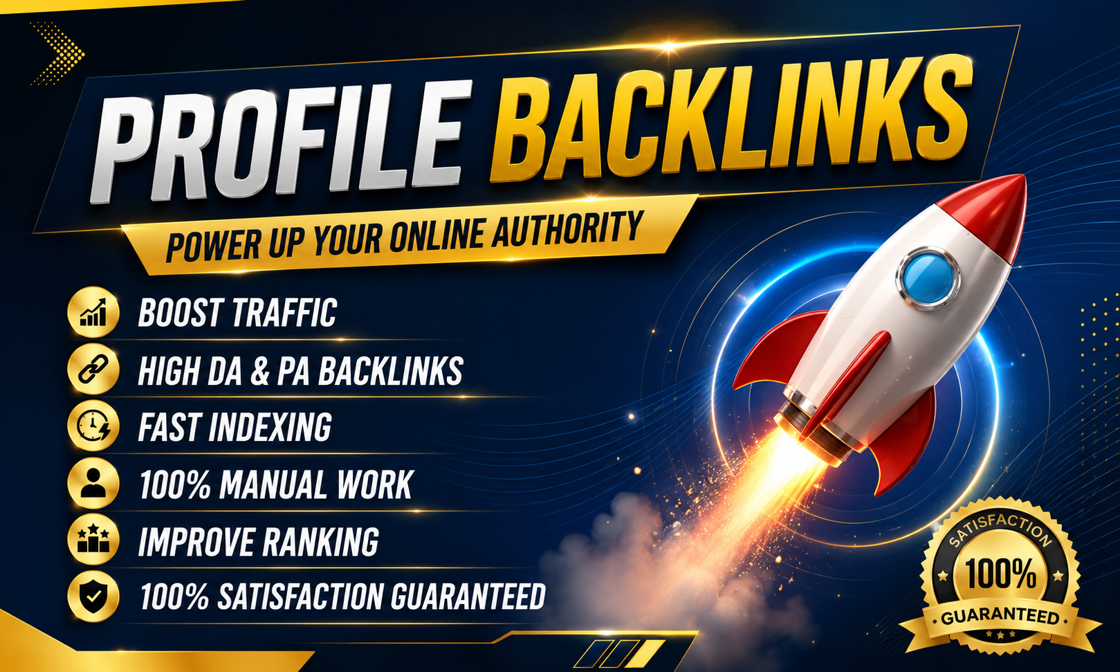 Premium 100 High Authority Profile Backlinks on DA 90...