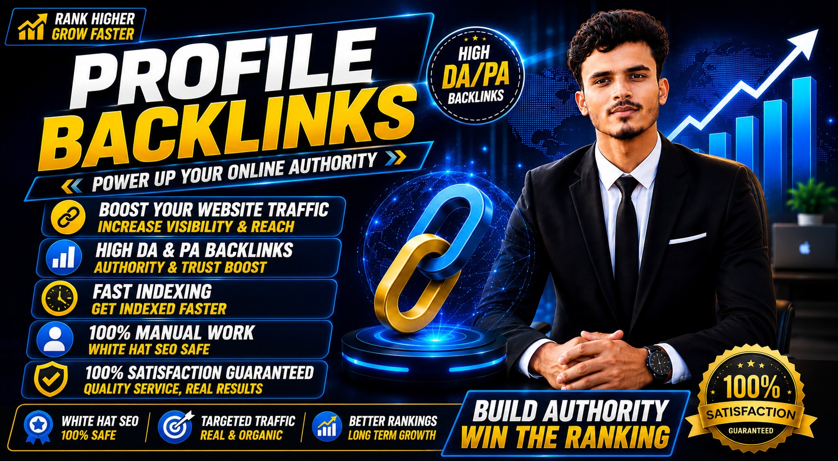 Provide 100 Manual High DA90+ Profile Backlinks for S...