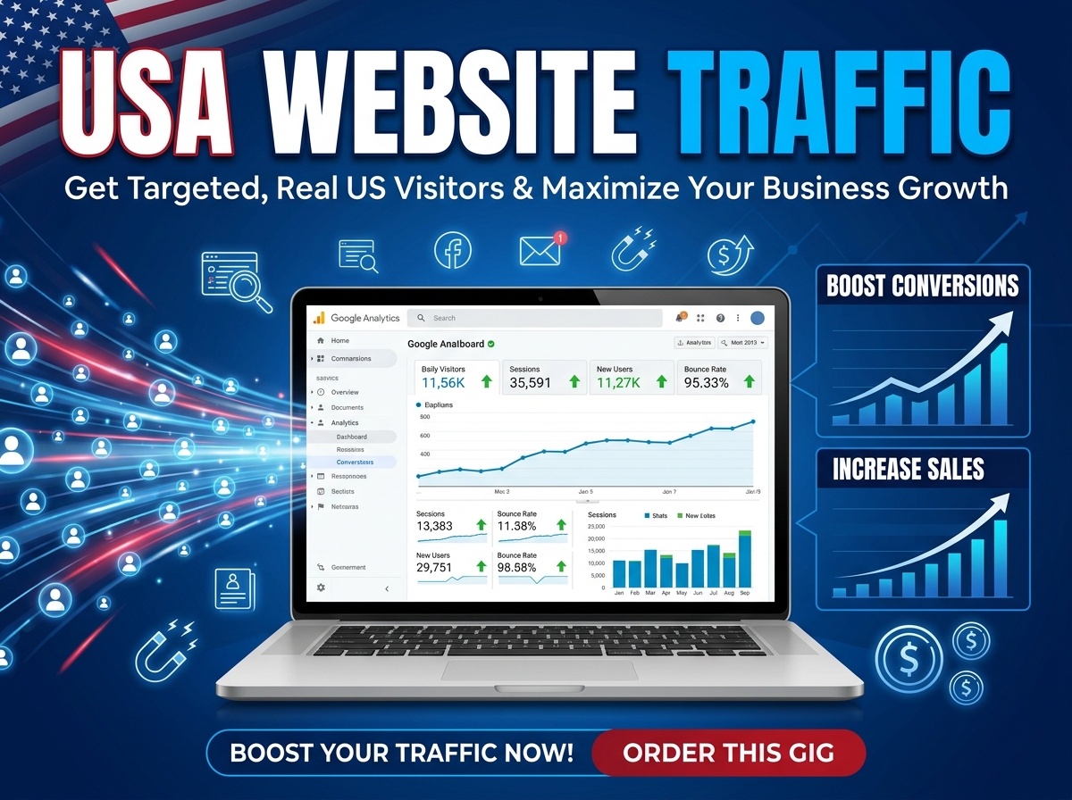10,000 Organic Website Traffic from USA, UK, Australia & Europe &ndash; SEO Boost