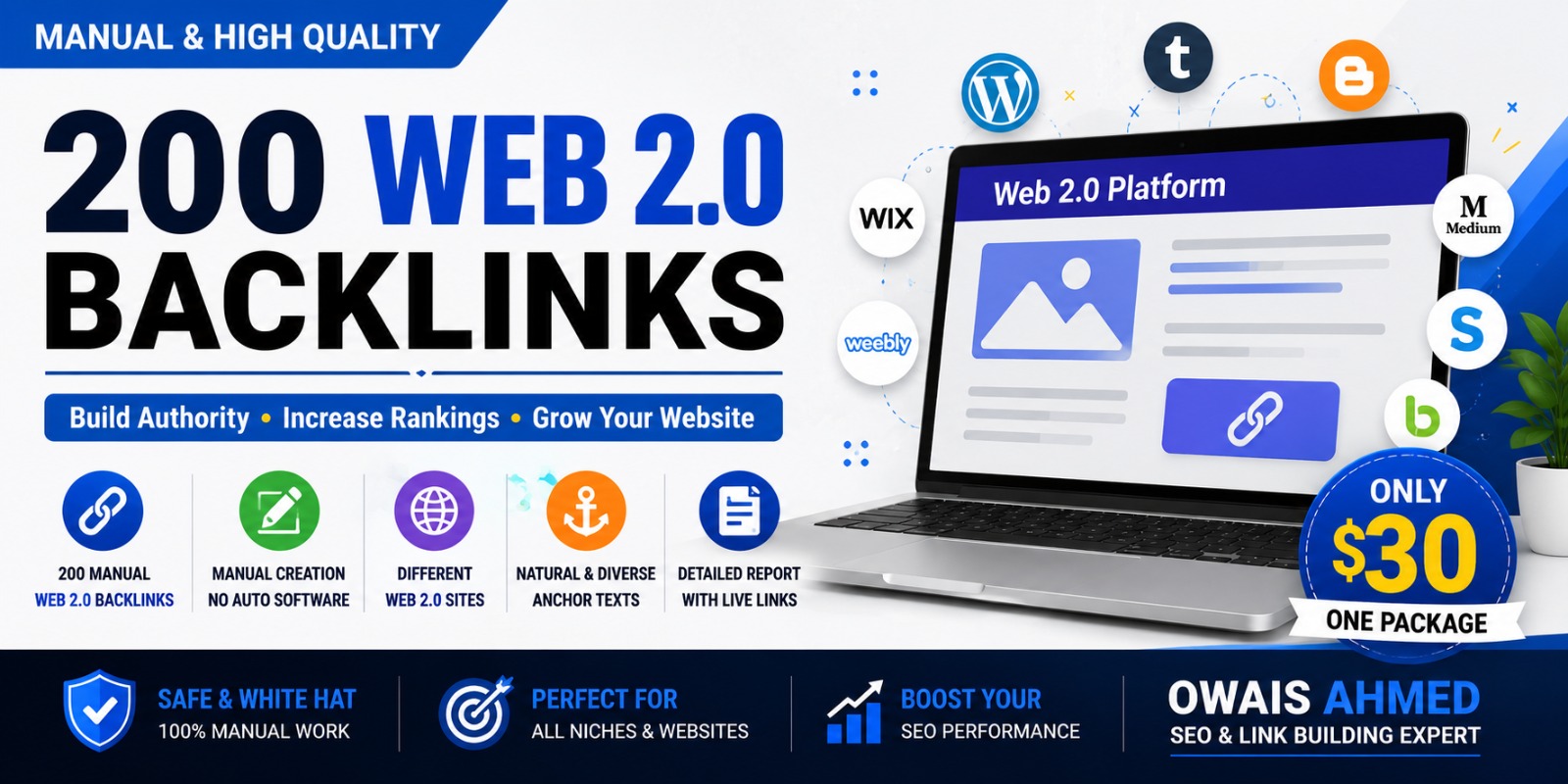 I Will Create 200 Manual Web 2.0 Backlinks for Your W...