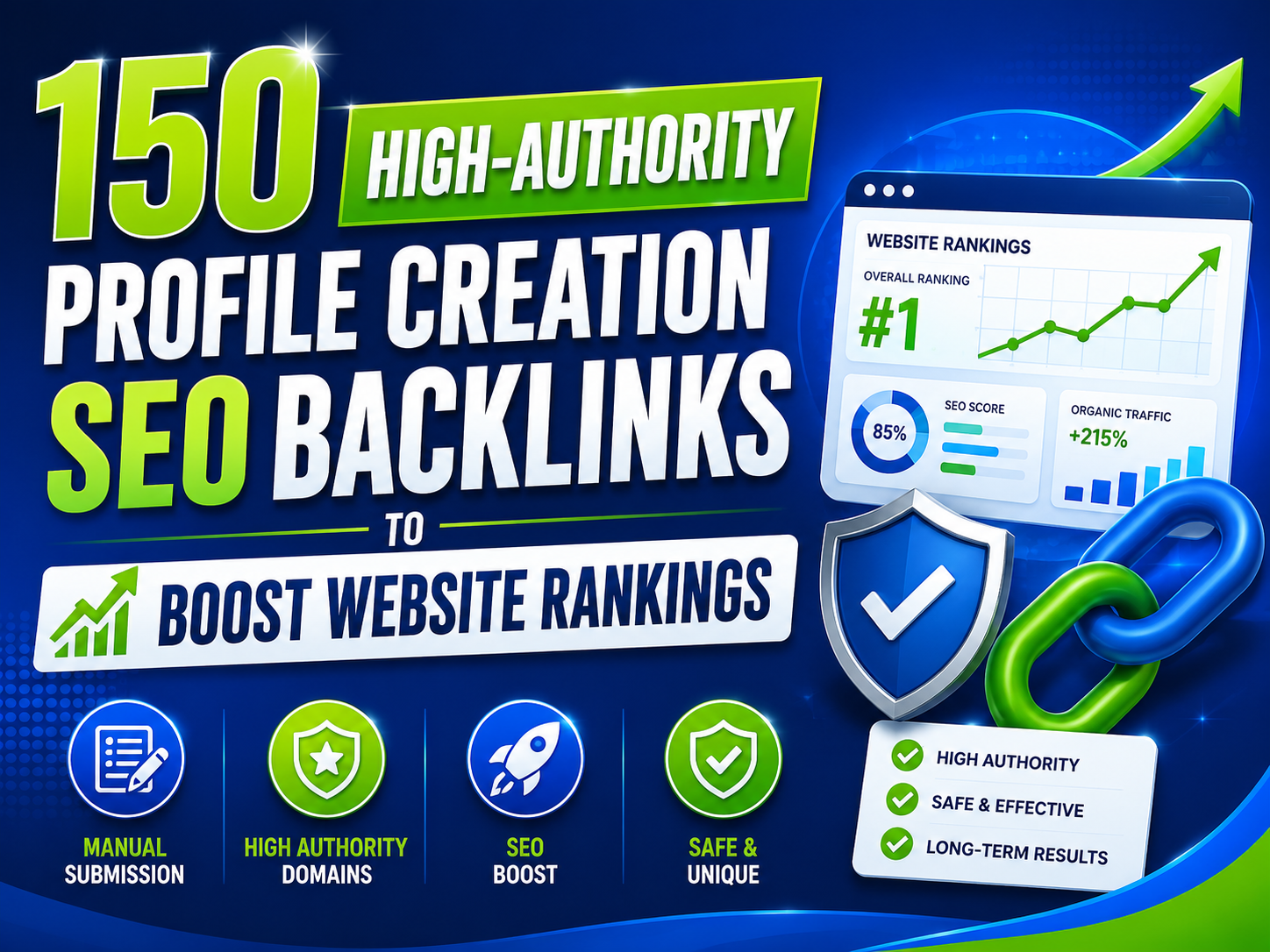 150 High-Authority Profile Creation SEO Backlinks to Boost Website Rankings
